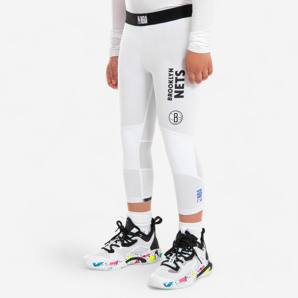 Legging basketball 3/4 NBA Brooklyn Nets Enfant 500 TARMAK Decathlon