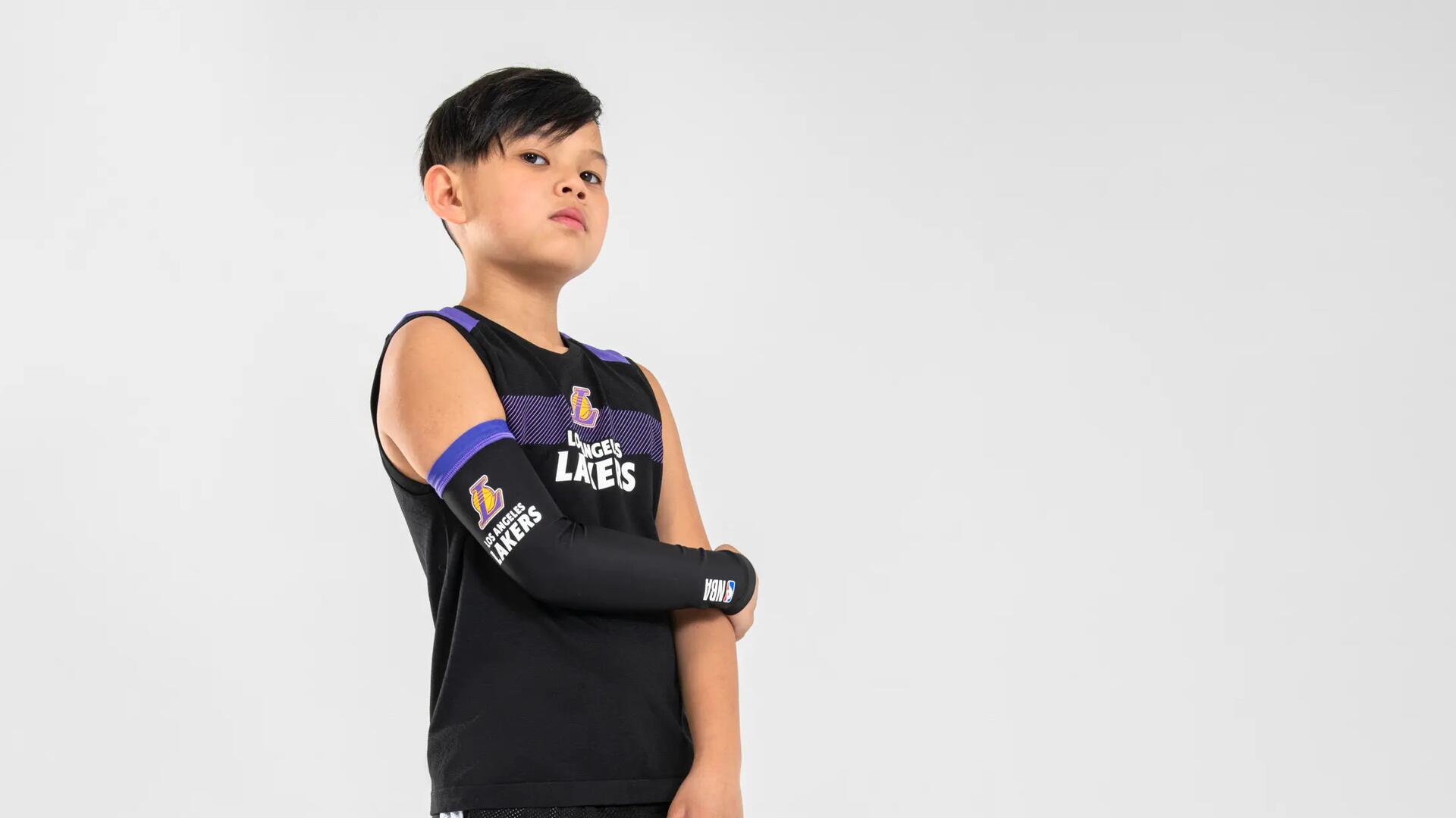 Manchon basketball NBA Los Angeles Lakers Enfant - E500 Noir