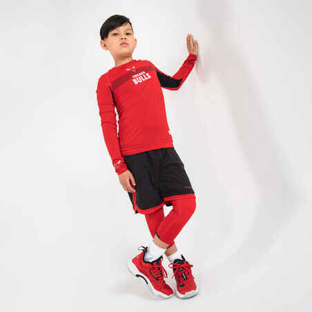 Vaikiški apatiniai krepšinio marškinėliai „UT500“, NBA, Čikagos „Bulls“, raudoni