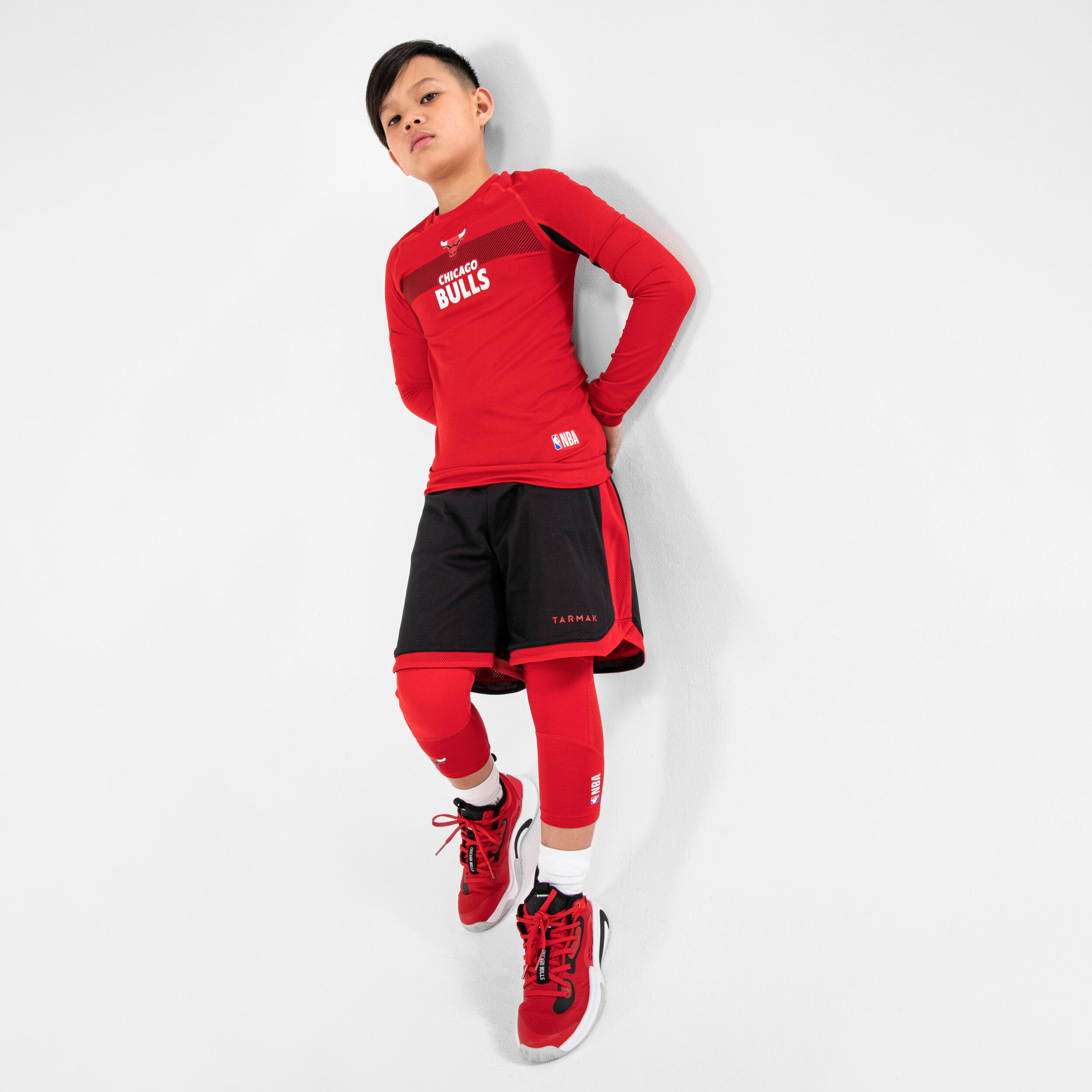 Kids' Basketball Base Layer Jersey UT500 - NBA Chicago Bulls/Red 7/8