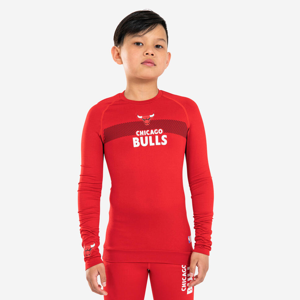 Kids' Basketball Base Layer Jersey UT500 NBA Chicago Bulls/Red TARMAK