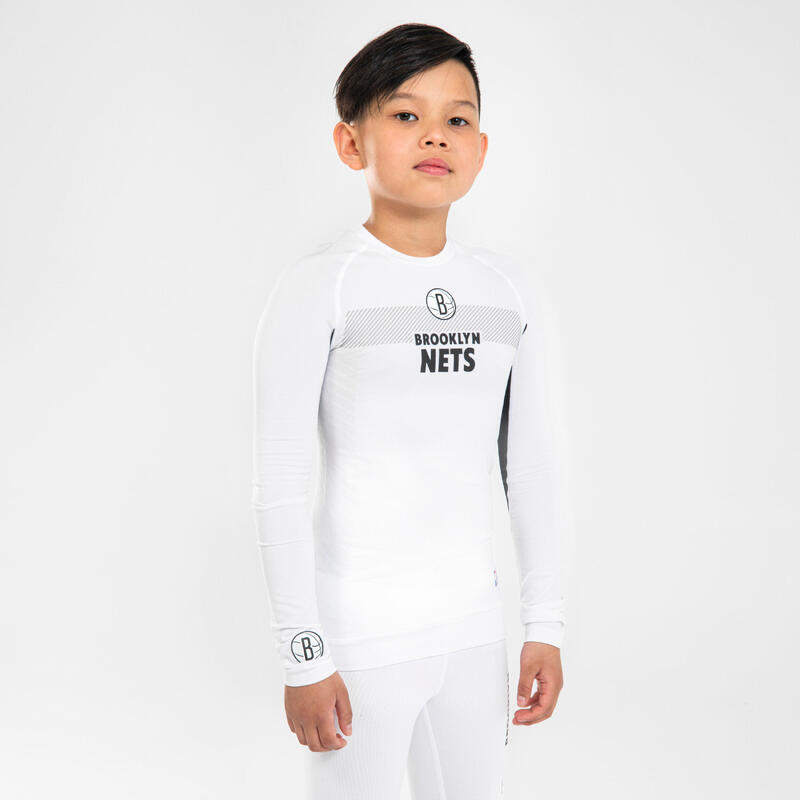 Sous-maillot basketball NBA Brooklyn Nets Enfant - UT500 Blanc