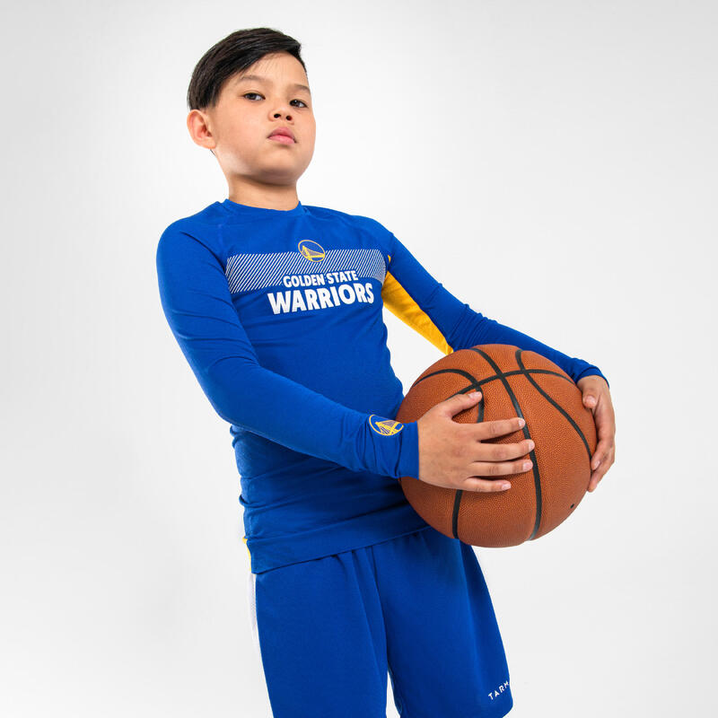 Dětský basketbalový spodní dres NBA Golden State Warriors UT500 modrý 