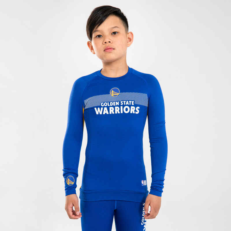 Basketball Funktionsshirt UT500 NBA Golden State Warriors Kinder blau