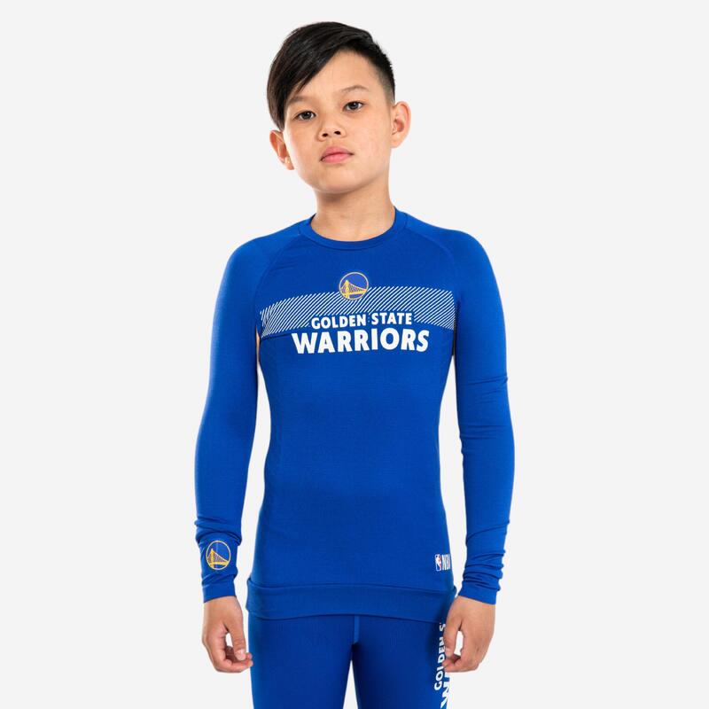 Kinder Basketball Funktionsshirt UT500 NBA Golden State Warriors blau