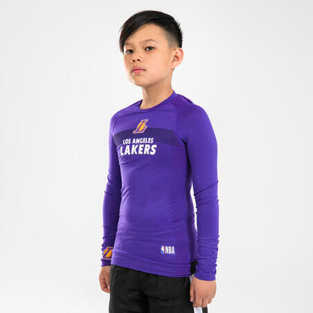 Kids' Basketball Base Layer Jersey UT500 - NBA Los Angeles Lakers/Purple