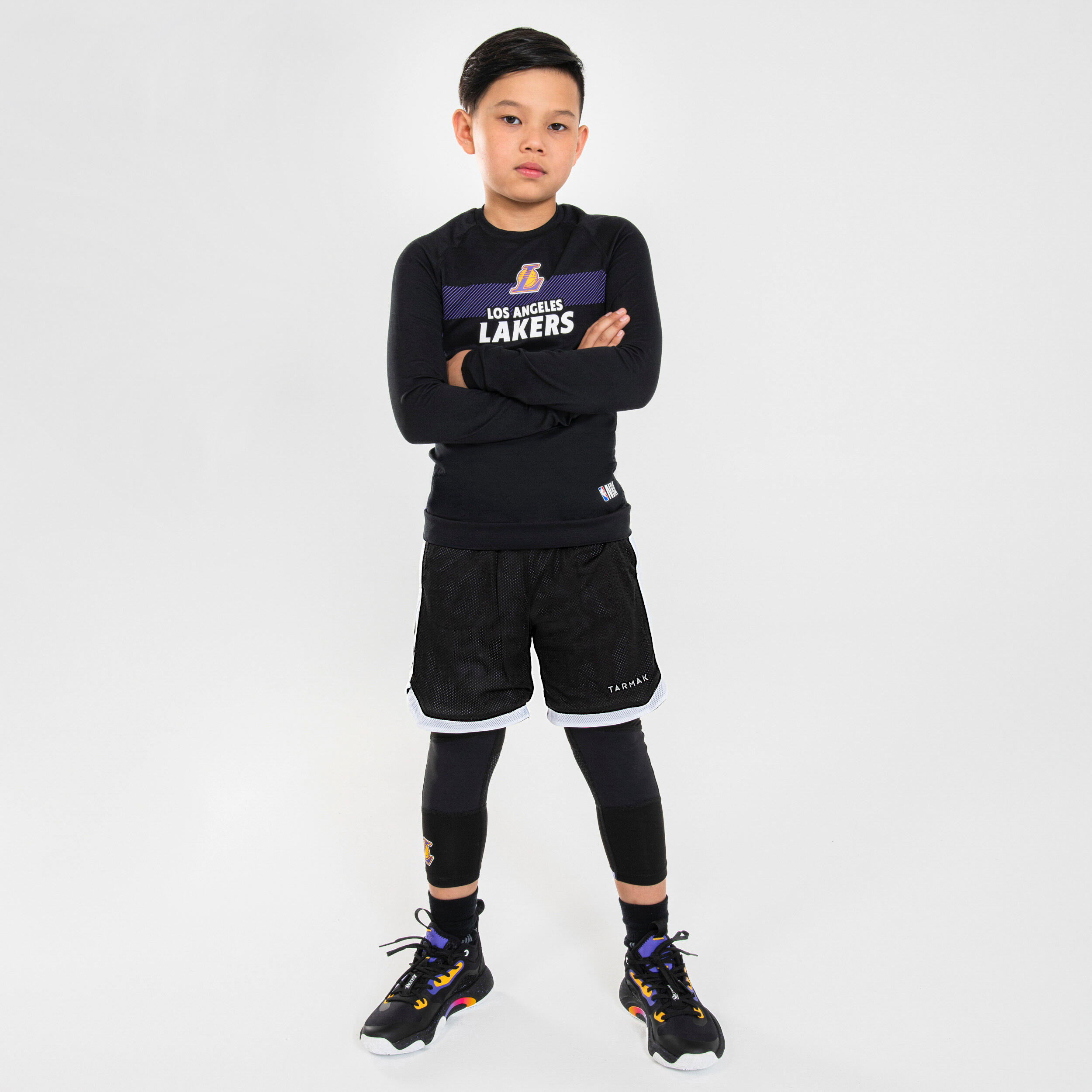 Sous maillot basketball NBA Los Angeles Lakers Enfant UT500 Violet TARMAK Decathlon