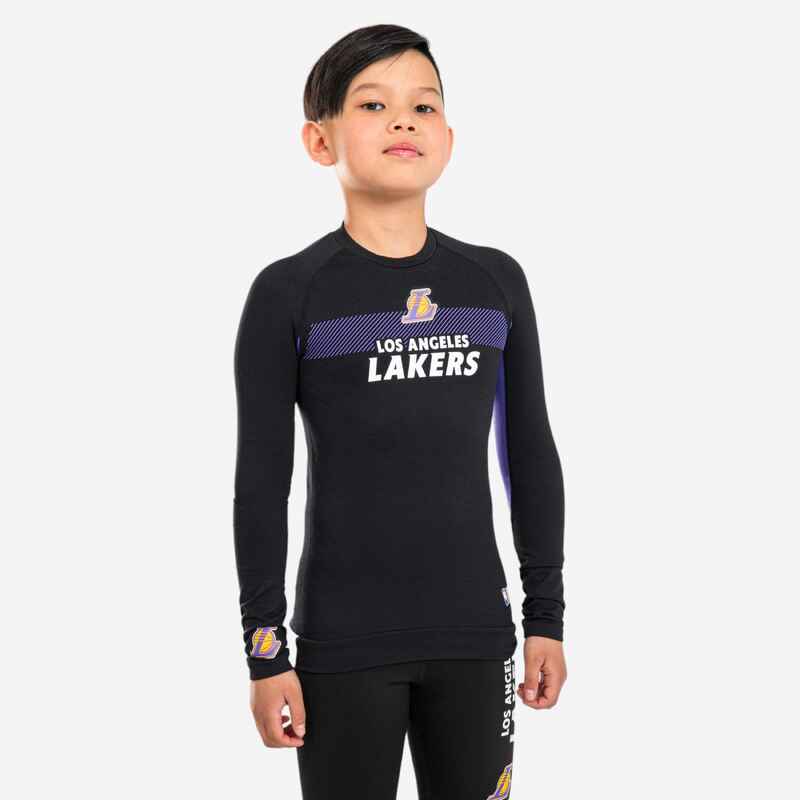 Basketball Funktionsshirt UT500 NBA Los Angeles Lakers Kinder schwarz