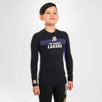 חולצת כדורסל ג'רזי ארוכה כשכבת בסיס לילדים UT500 - NBA לוס אנג'לס לייקרס/שחור