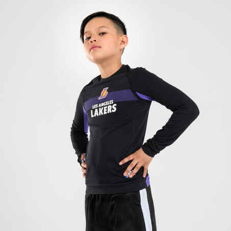 Vaikiški apatiniai krepšinio marškinėliai „UT500 - NBA Los Angeles Lakers“, juodi