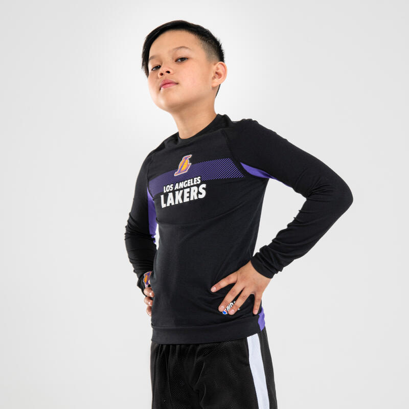 Ondershirt voor basketbal voor kinderen UT500 NBA Los Angeles Lakers zwart
