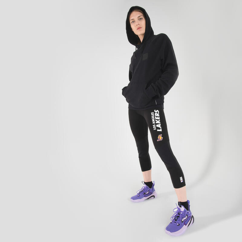 SWEAT DE BASKETBALL A CAPUCHE ZIPPE FEMME - J500 NOIR