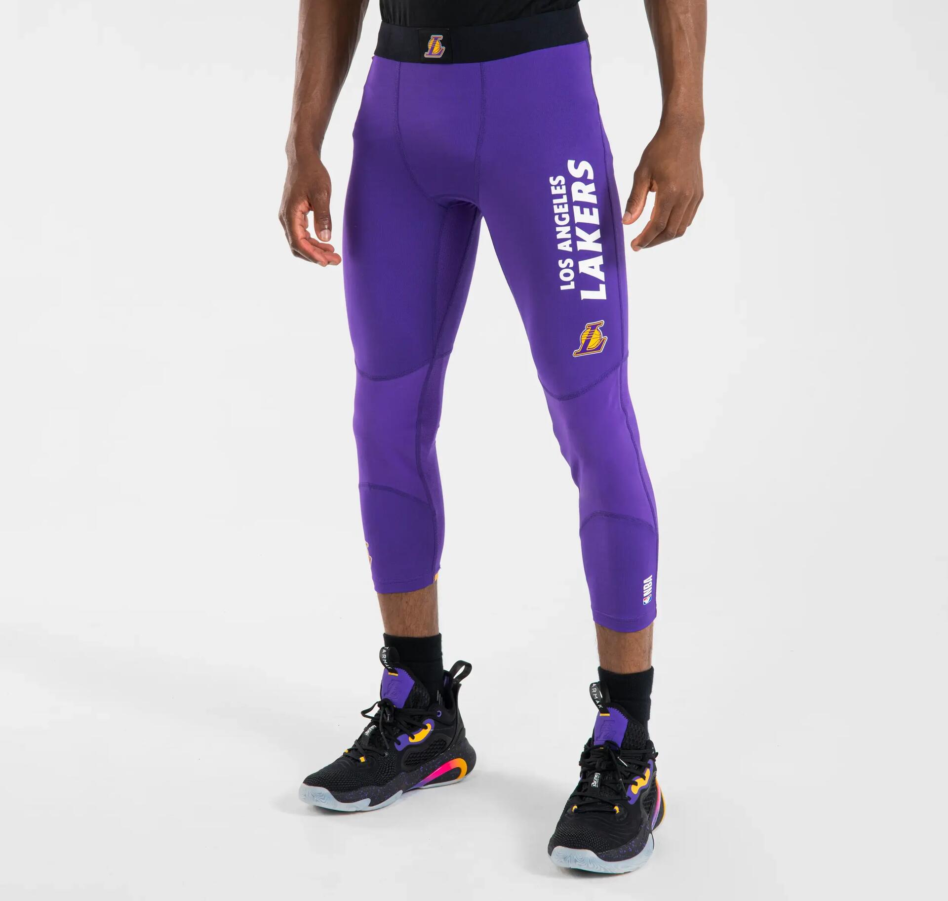 Legging basketball 3/4 NBA Los Angeles Lakers homme/femme - 500 Violet