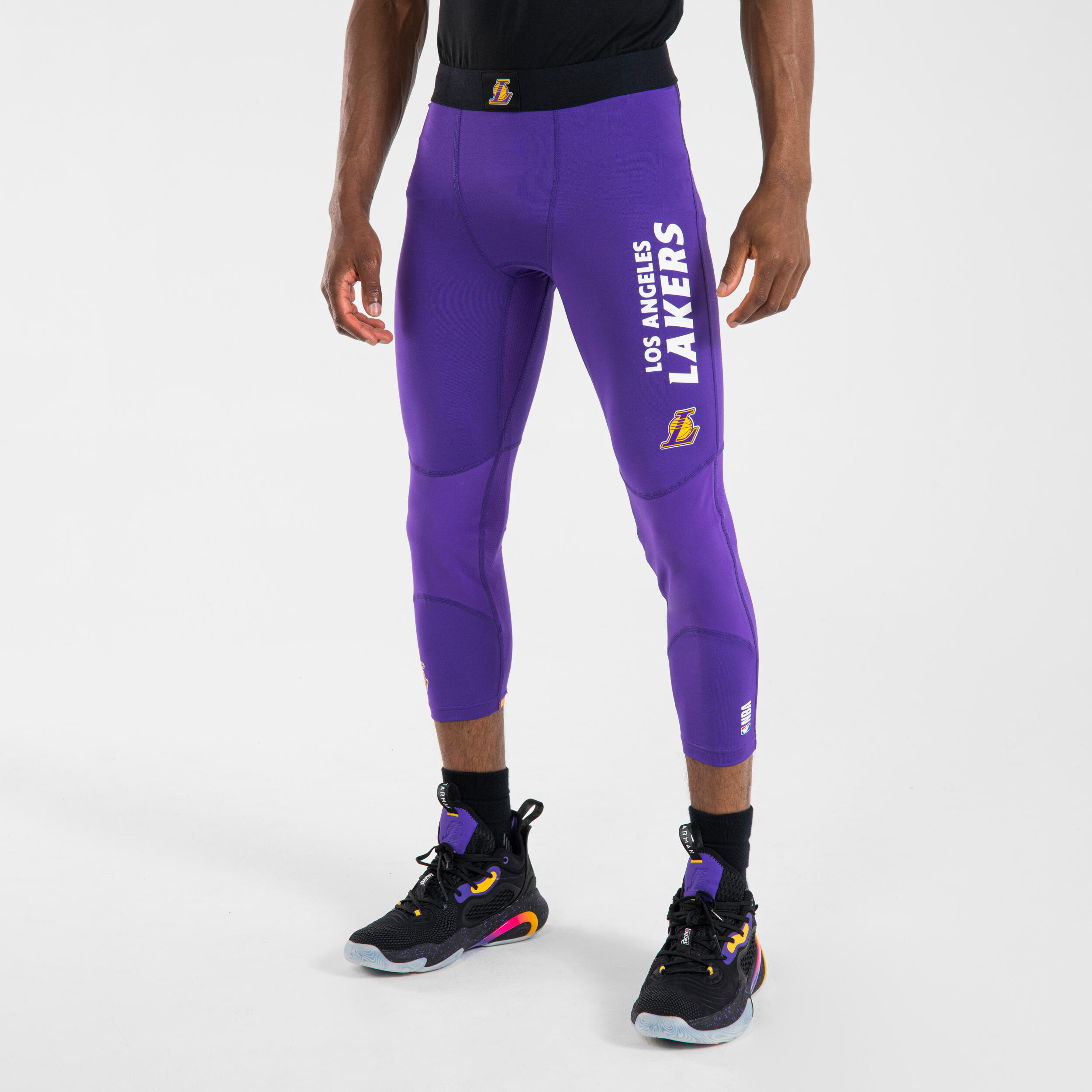 Men's/Women's Basketball 3/4 Leggings 500 - NBA Los Angeles Lakers/Black  TARMAK