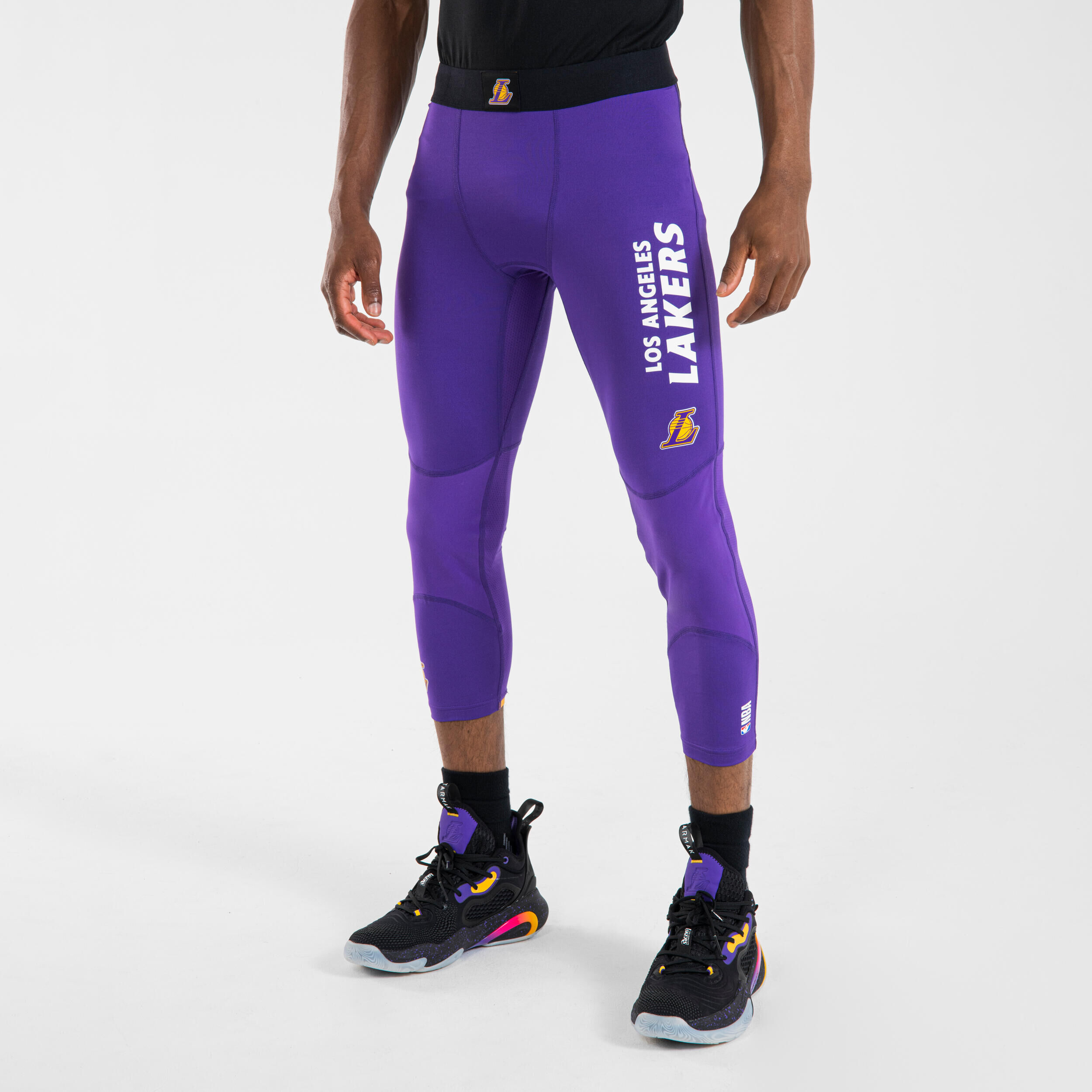 TARMAK Men's/Women's Basketball 3/4 Leggings 500 - NBA Los Angeles Lakers/Black