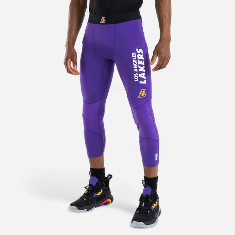 Funktionshose 3/4-Tights Basketball 500 NBA Los Angeles Lakers Damen/Herren violett