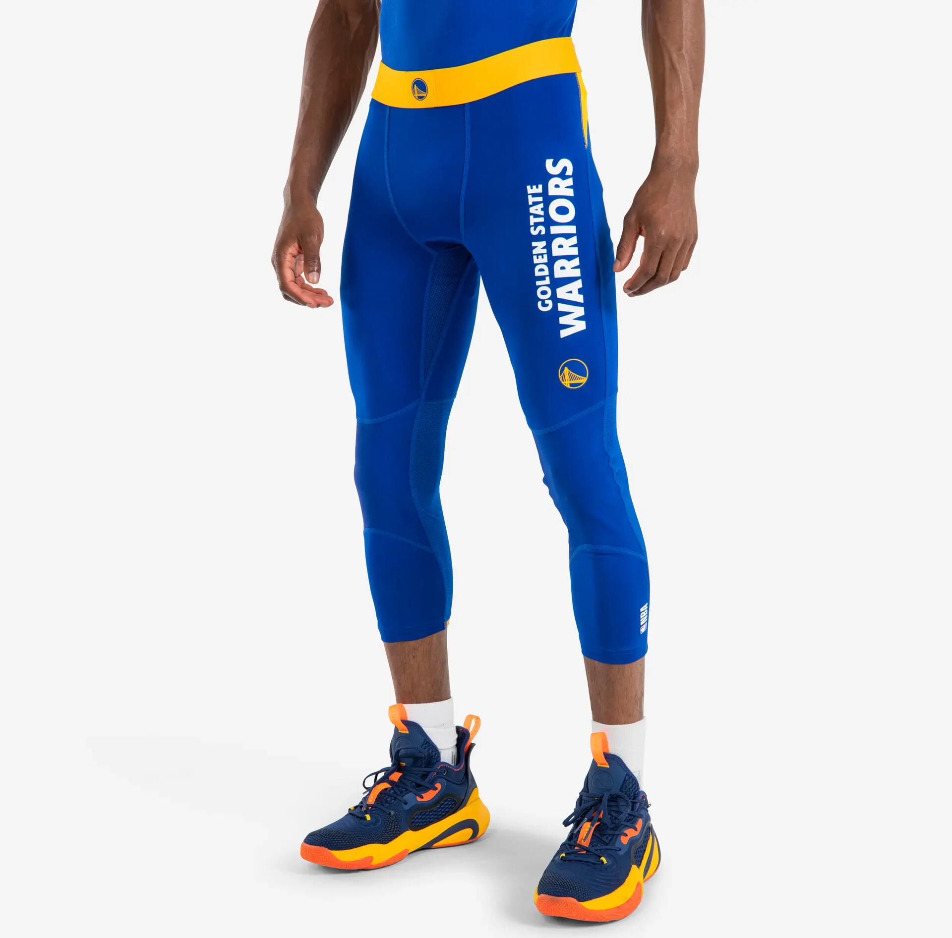 Legging basketball 3/4 NBA Golden State Warriors homme/femme - 500 Bleu