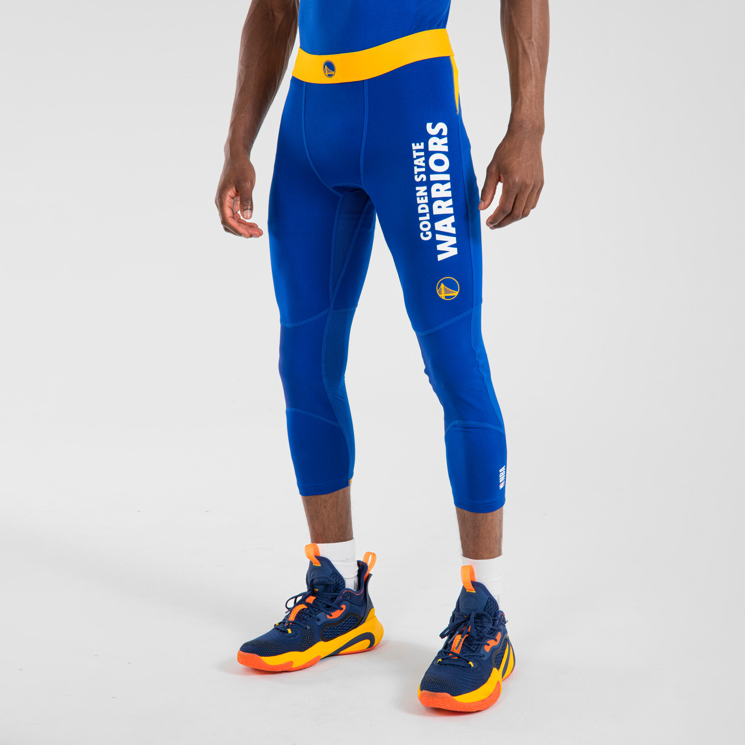 Tarmak - Legging Basketball 3/4 Nba Golden State Warriors Homme/femme - 500 Bleu - Collant - Basketball / Netball - Bleu - 48 Xl - Decathlon