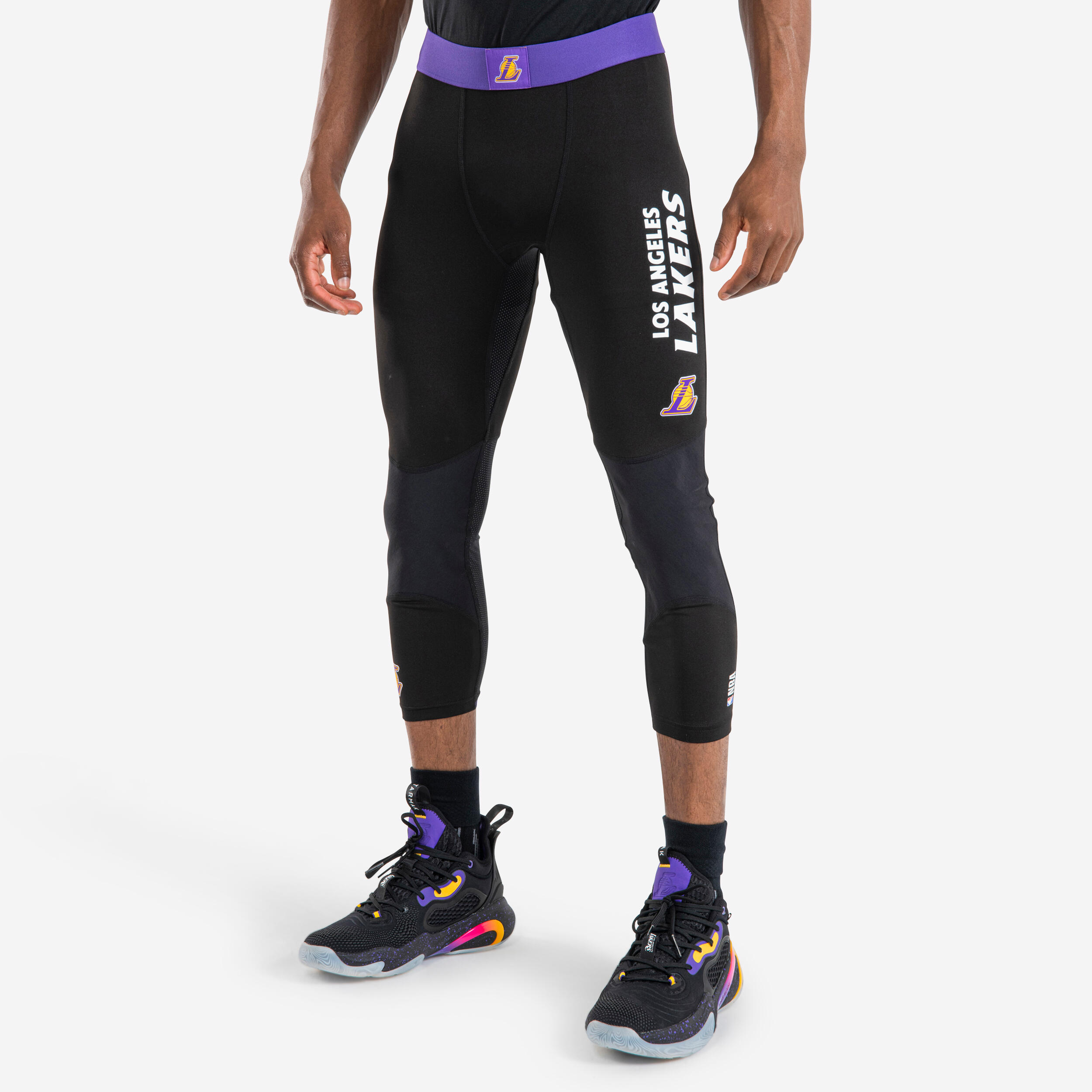 Men's/Women's Basketball 3/4 Leggings 500 - NBA Los Angeles Lakers/Black 1/8