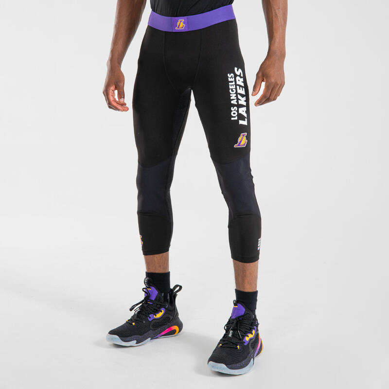 Legging basketball 3/4 NBA Los Angeles Lakers homme/femme - 500 Noir
