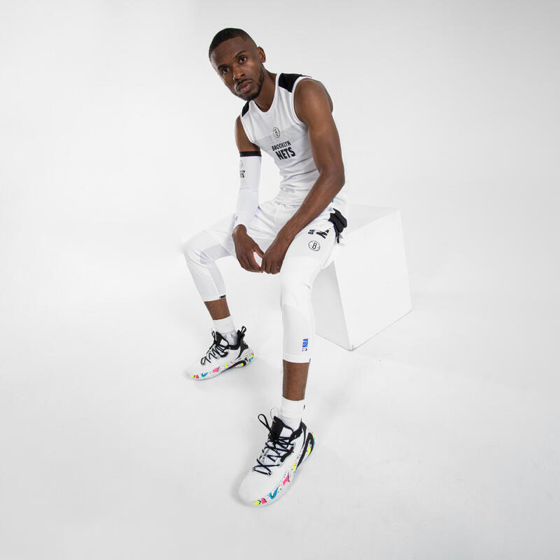 Legging basketball 3/4 NBA Brooklyn Nets homme/femme - 500 Blanc