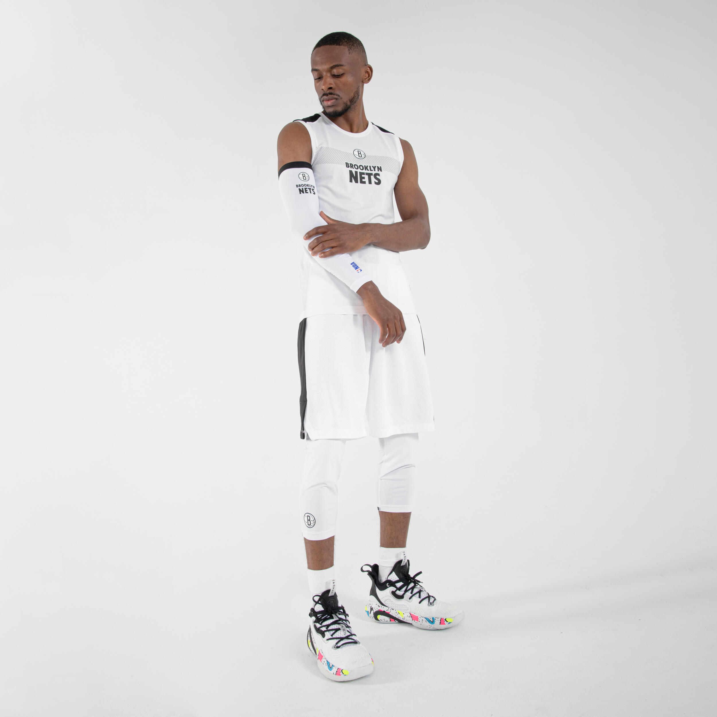 Adult Sleeveless Basketball Base Layer Jersey UT500 - NBA Brooklyn Nets/White 6/9