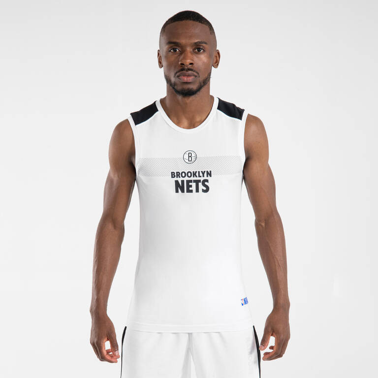 អាវវាលក្លៀកបាល់បោះ UT500 - NBA Brooklyn Nets  ពណ៌ស