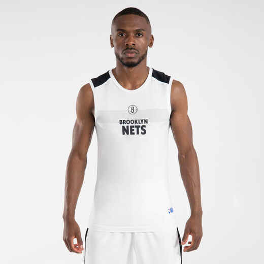 
      Majica bez rukava za košarku UT500 NBA Brooklyn Nets muška bijela
  