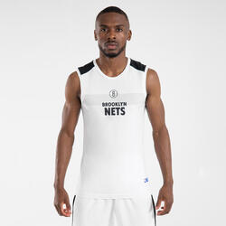 Mouwloos ondershirt voor basketbal volwassenen Brooklyn Nets UT500 wit