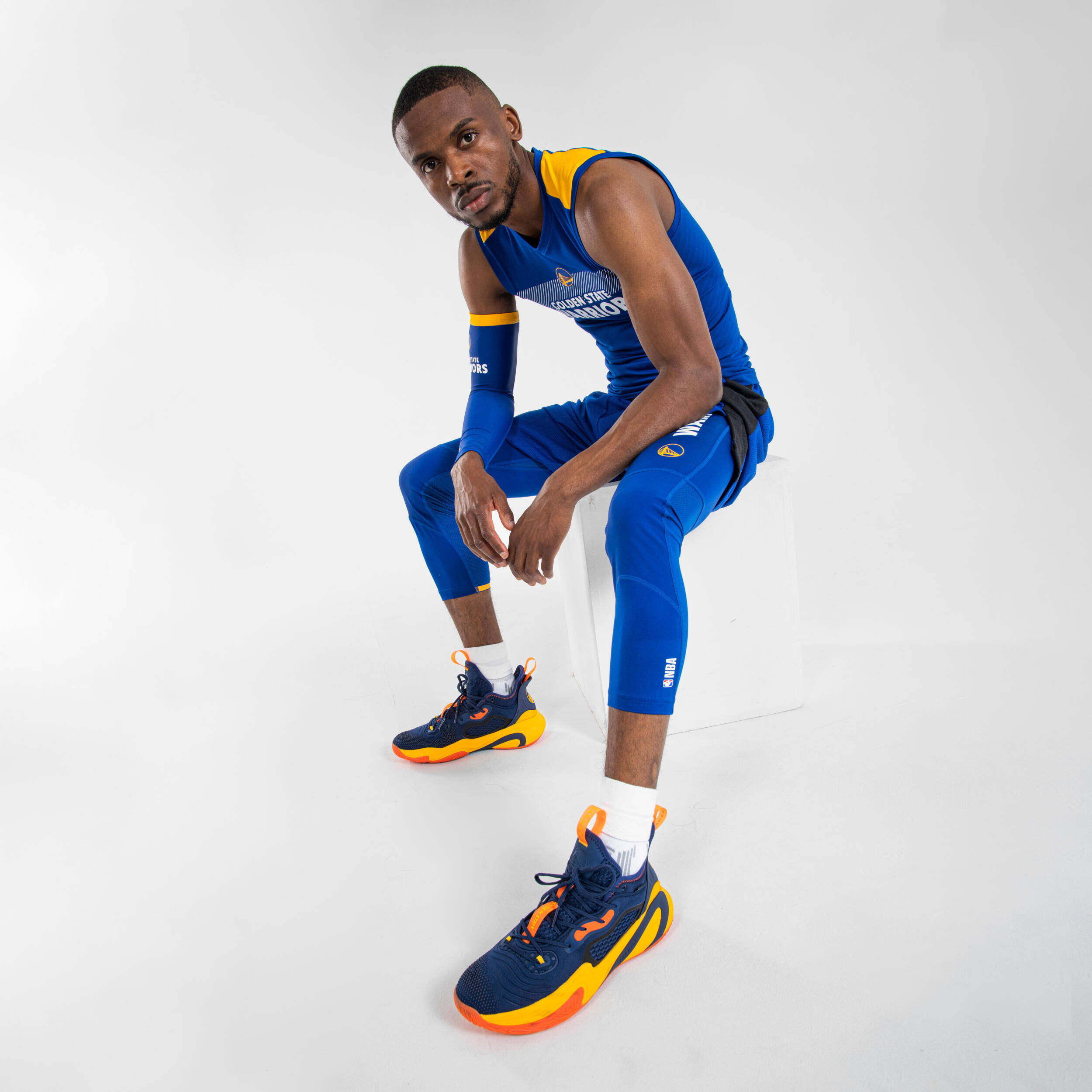 Men's/Women's Basketball 3/4 Leggings 500 - NBA Golden State Warriors/Blue -  5
