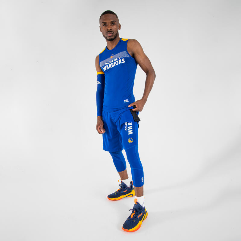 Legging basketball 3/4 NBA Golden State Warriors homme/femme - 500 Bleu