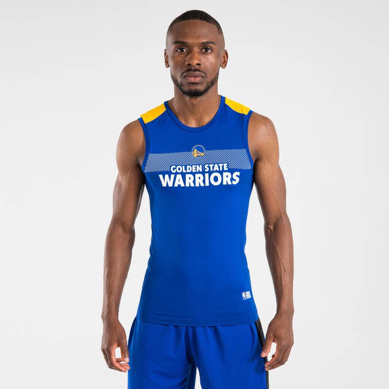 អាវហ្គែនបាល់បោះវាលក្លៀកសម្រាប់មនុស្សធំ UT500 - NBA Golden State Warriors/ខៀវ
