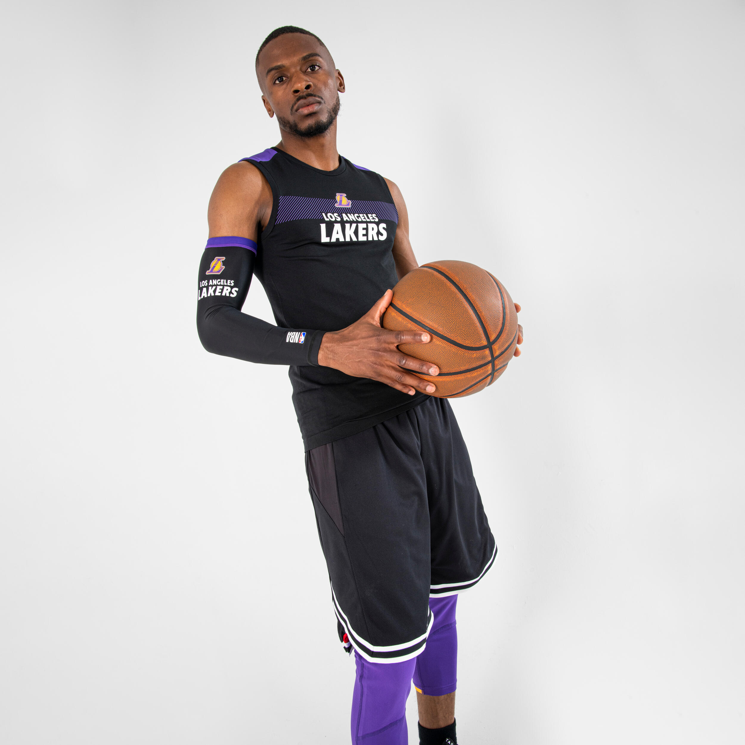 Adult Basketball Sleeve E500 NBA Los Angeles Lakers Black