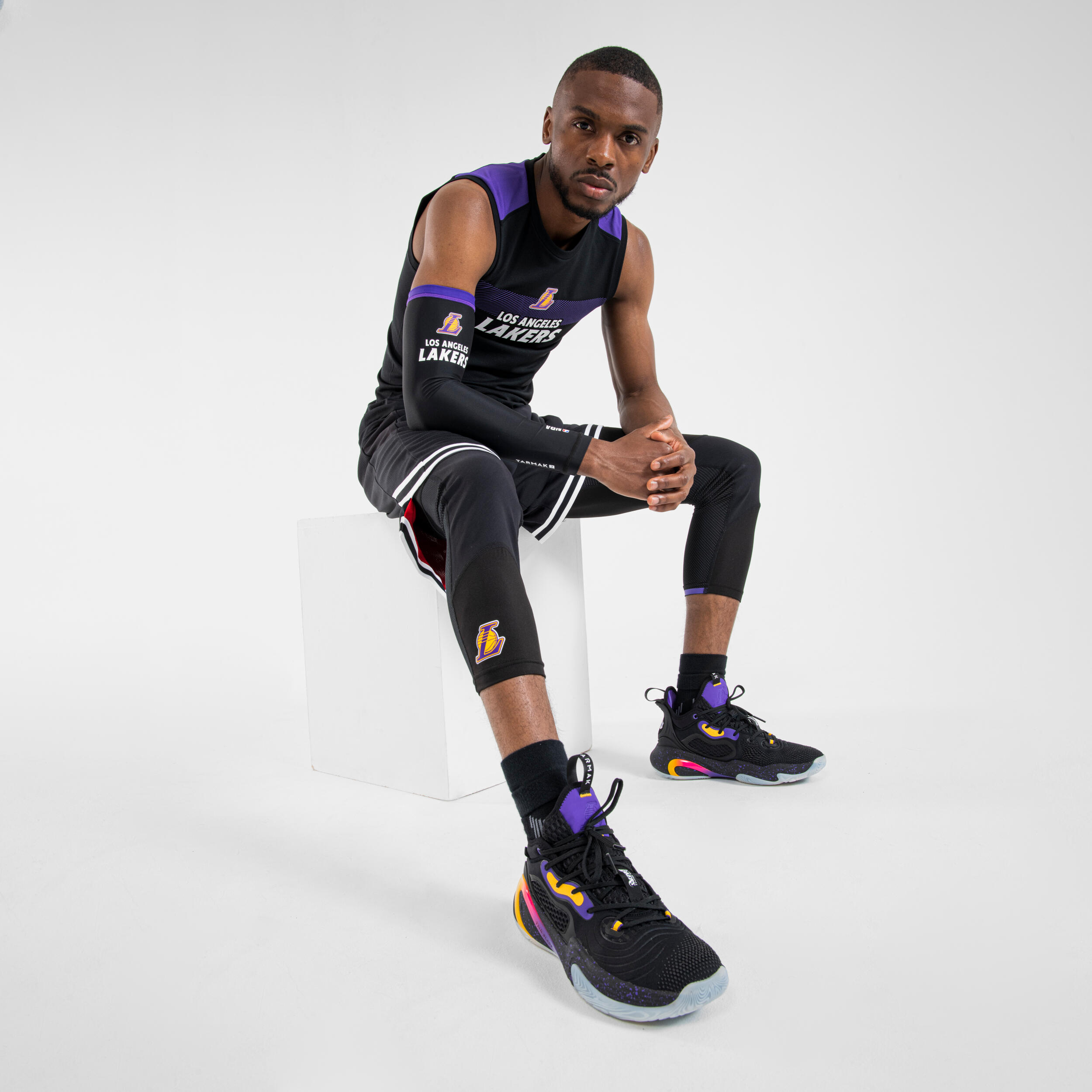 Adult Basketball Sleeve E500 - NBA Los Angeles Lakers/Black 5/8