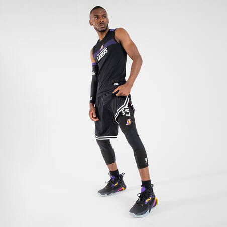 Legging Basket 3/4 Pria/Wanita 500 - NBA Los Angeles Lakers/Hitam