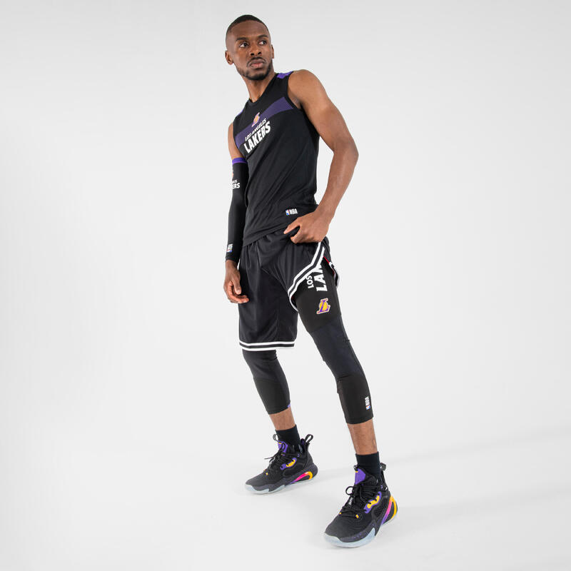 Legging basketball 3/4 NBA Los Angeles Lakers homme/femme - 500 Noir