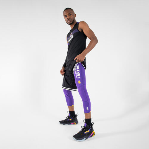 Legging basketball 3/4 NBA Los Angeles Lakers homme/femme - 500 Violet