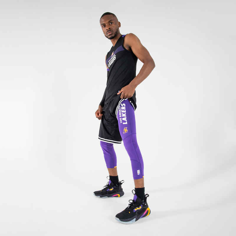 Men's/Women's Basketball 3/4 Leggings 500 - NBA Los Angeles Lakers/Black
