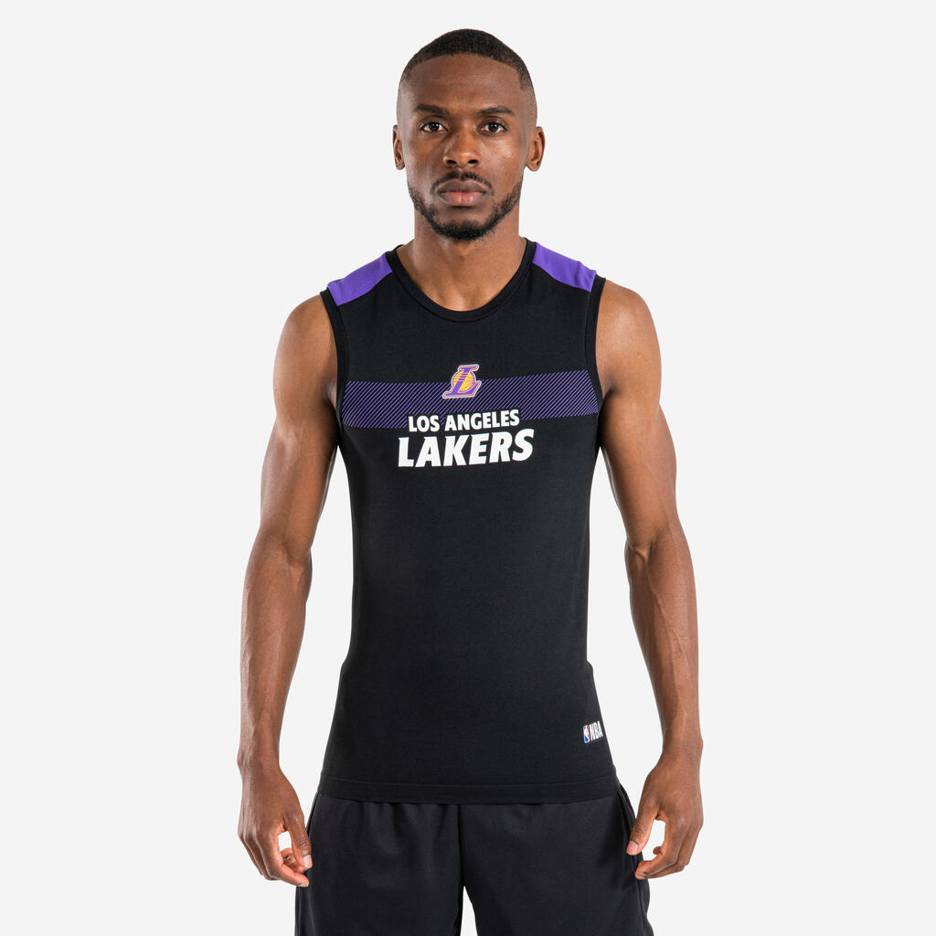 Adult Sleeveless Basketball Base Layer Jersey UT500 NBA Los Angeles Lakers/White