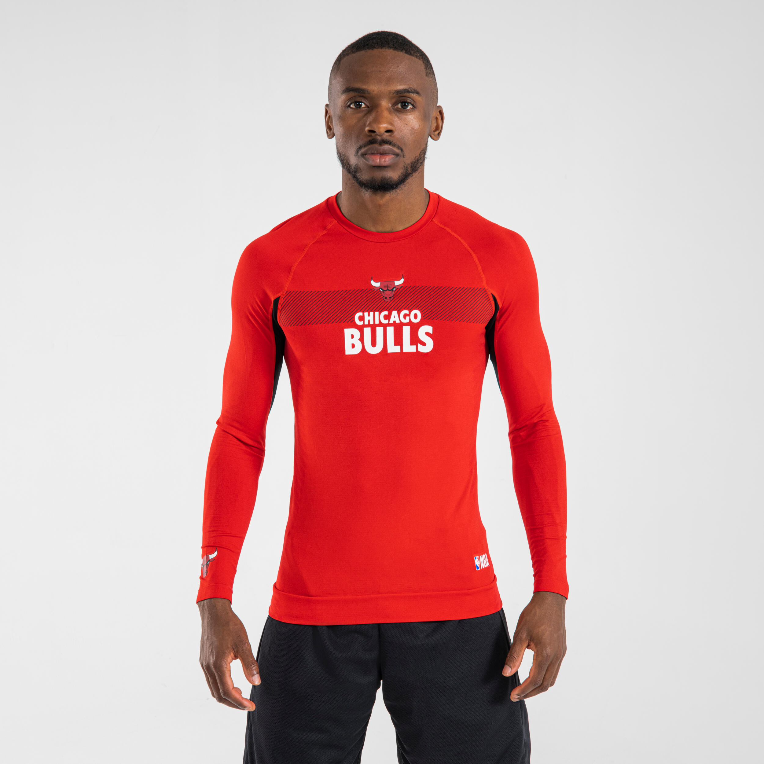 Bluză termică Baschet UT500 NBA Chicago Bulls Roșu Adulți Adulţi