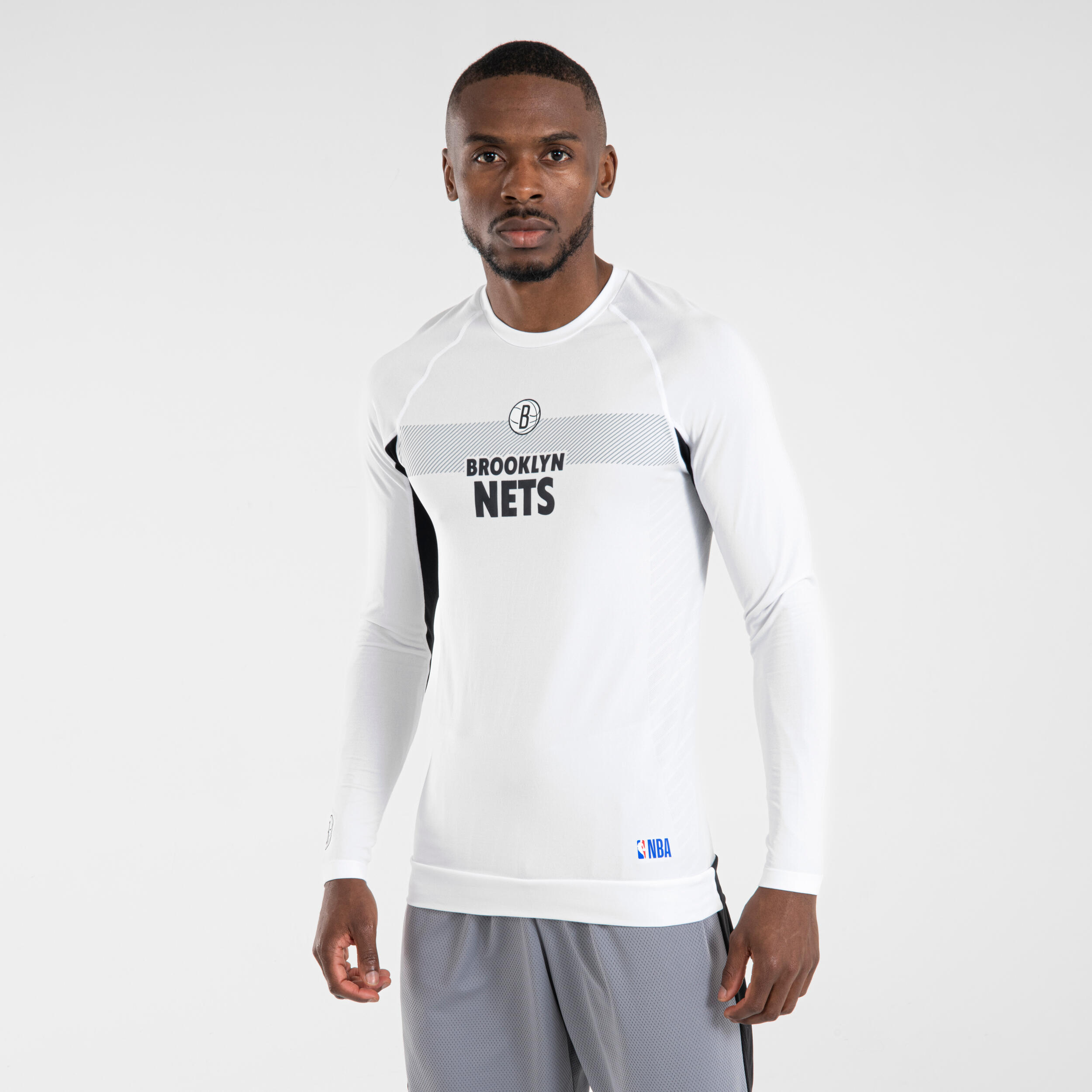 Men s Women s Basketball Base Layer Jersey UT500 NBA Brooklyn Nets White