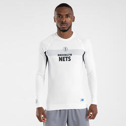 Ondershirt voor basketbal heren/dames NBA Brooklyn Nets UT500 wit