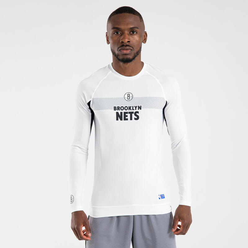 Camisola Térmica de Basquetebol Adulto NBA Brooklyn Nets UT500 Branco