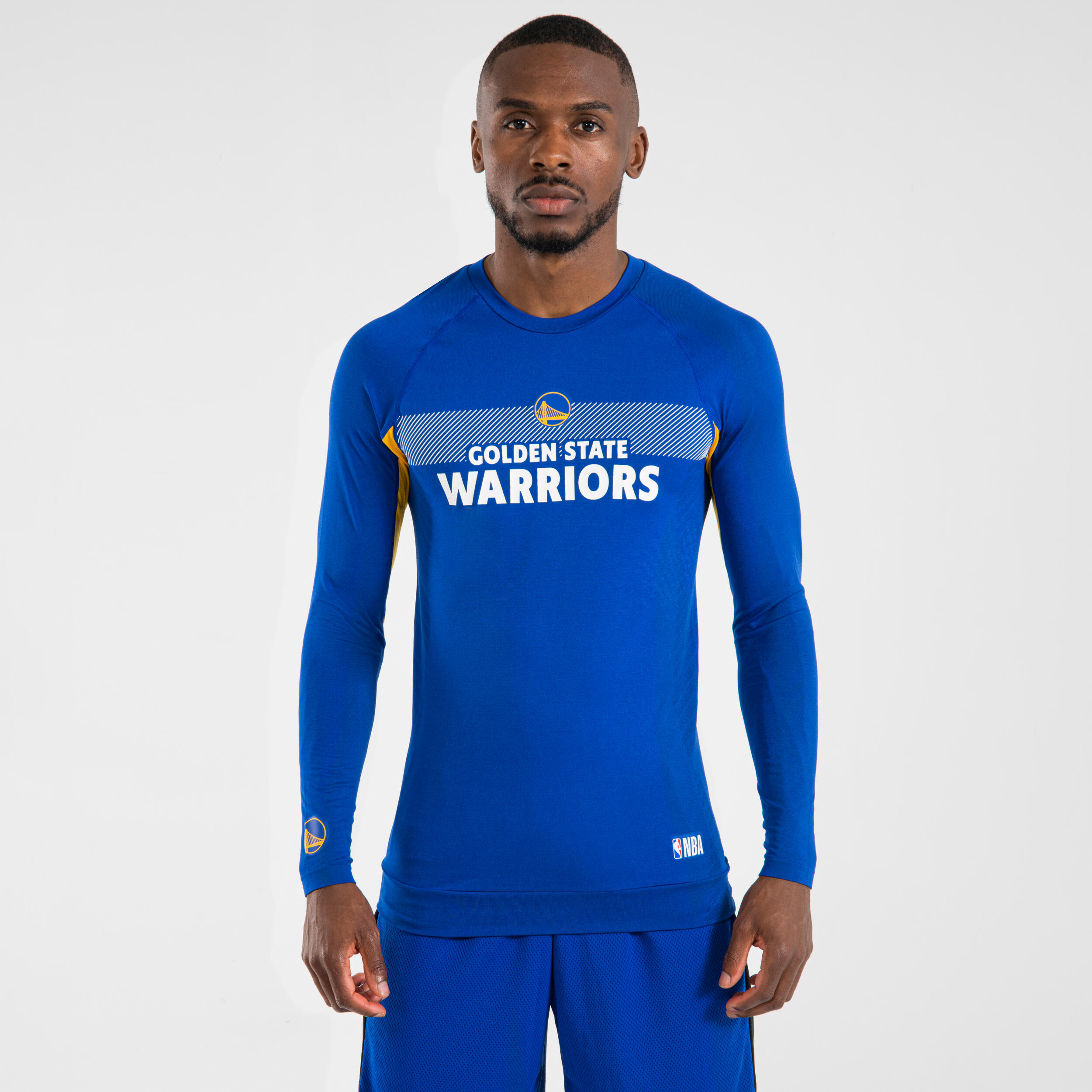Bluză termică Baschet UT500 NBA GOLDEN STATE WARRIORS Albastru Adulți