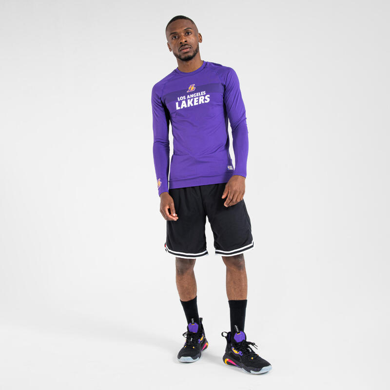 Maglia termica basket unisex UT 500 NBA LOS ANGELES LAKERS lilla