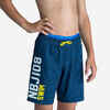 Schwimmshorts Jungen - 100 Long Smile türkis/orange 