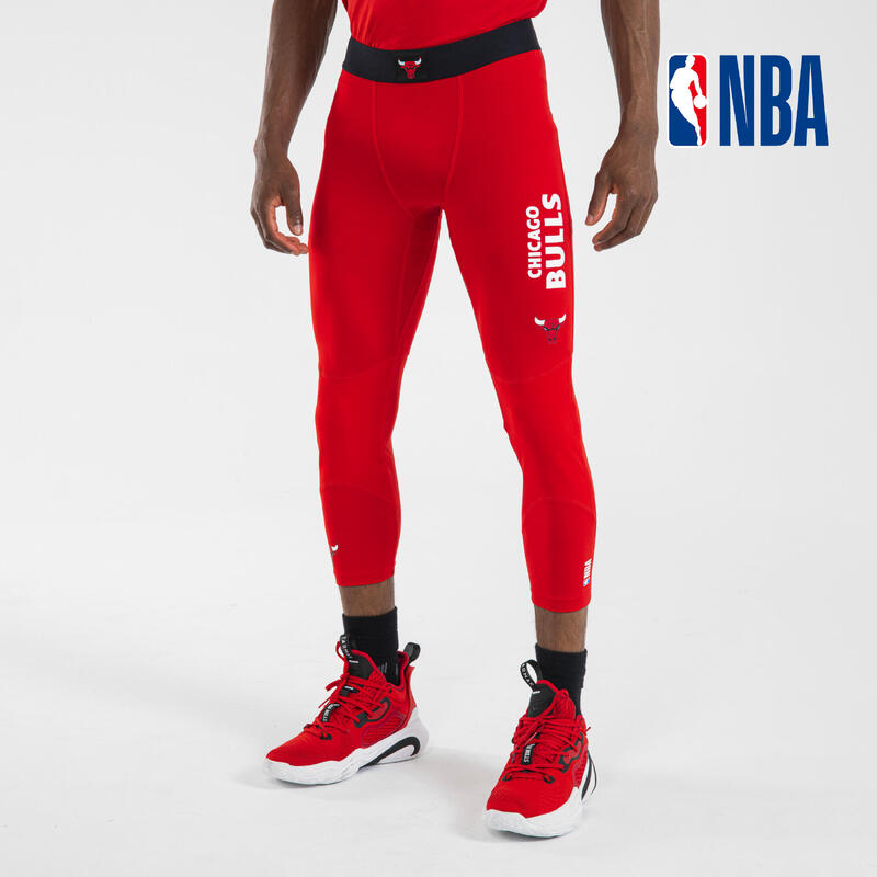 Legging basketball 3/4 NBA Chicago Bulls homme/femme - 500 Rouge