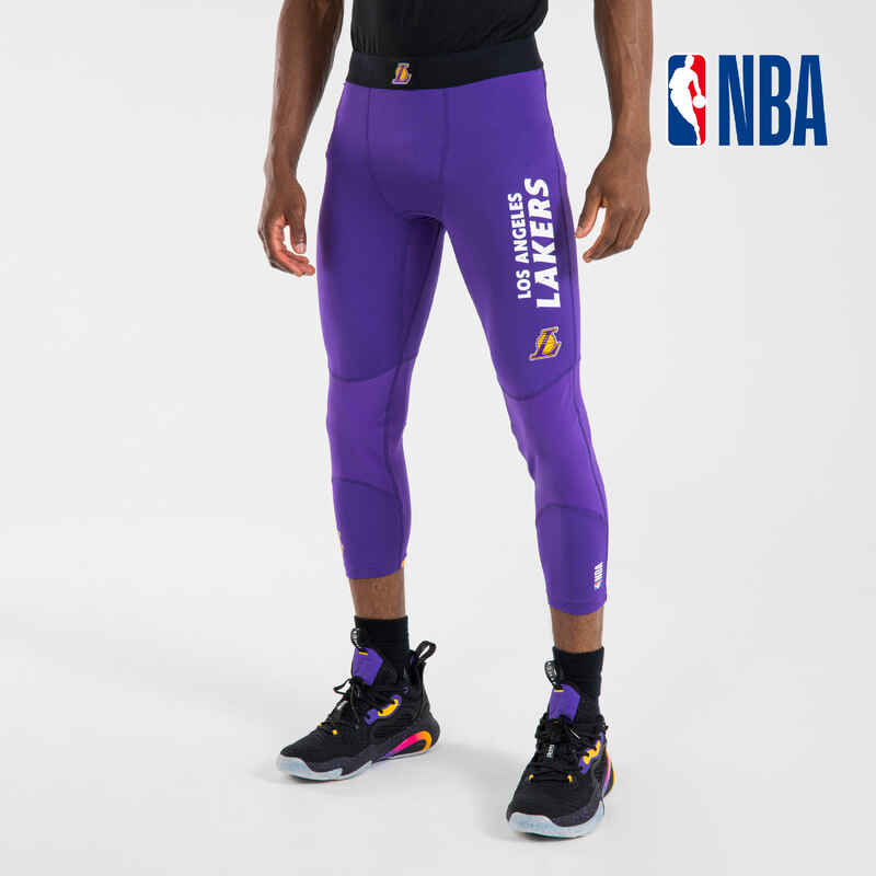 Funktionshose 3/4-Tights Basketball 500 NBA Los Angeles Lakers Damen/Herren violett