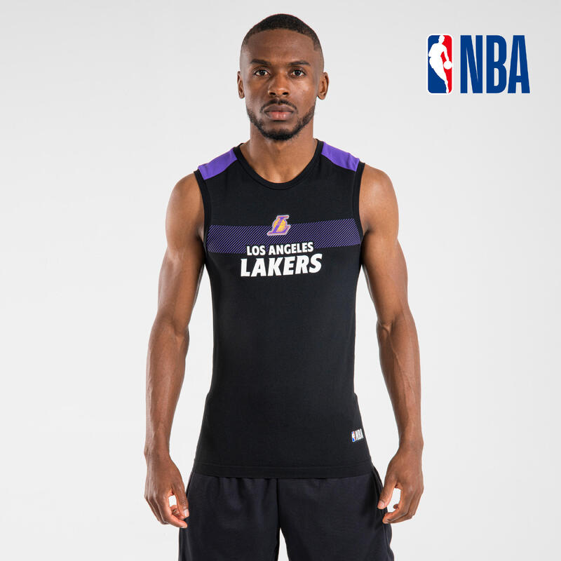 Camiseta interior de baloncesto NBA Los Angeles Lakers sin mangas Adulto - UT500 Negro