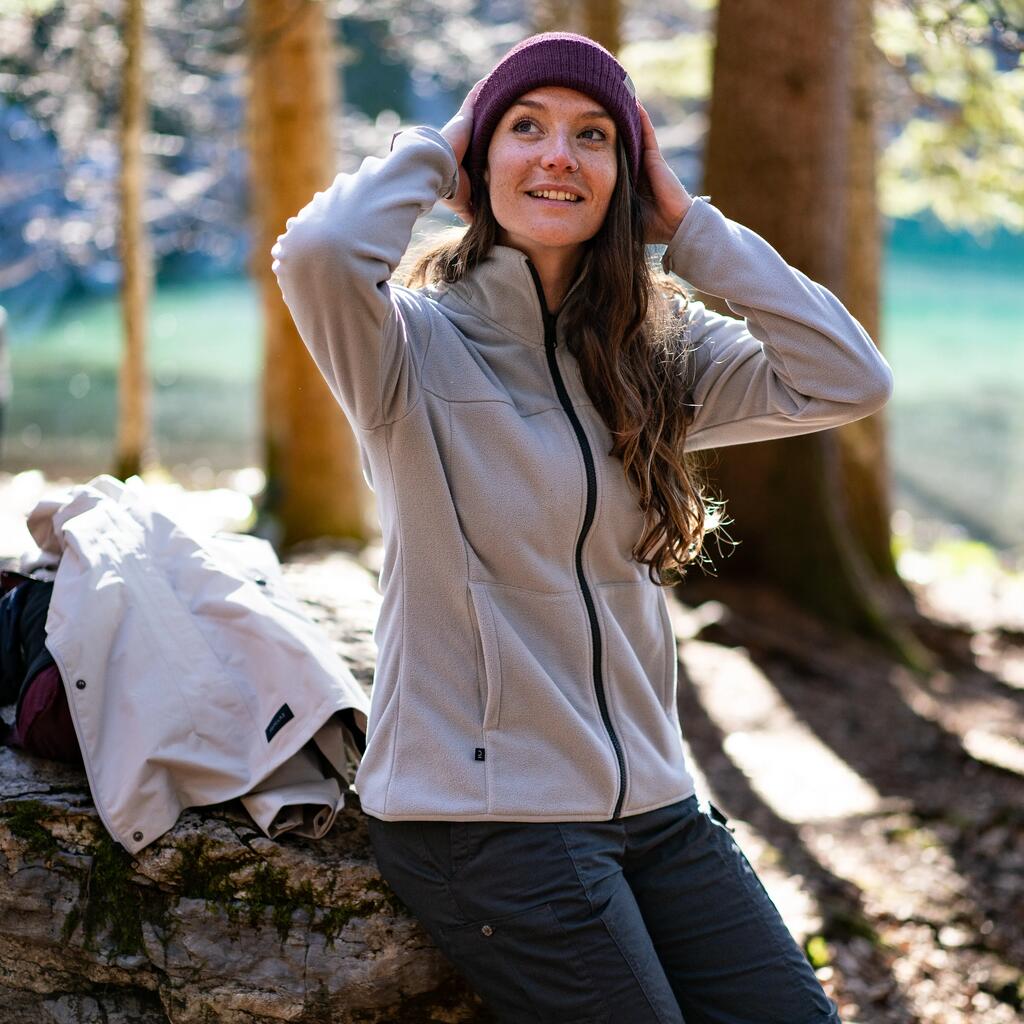 Veste de randonnée 0°C chaude femme, NH100 3en1 gris